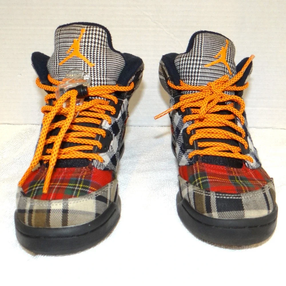 Jordan 5 Retro SE Plaid Multi-Color Total Orange FD4814-008 Mens Size 5.5